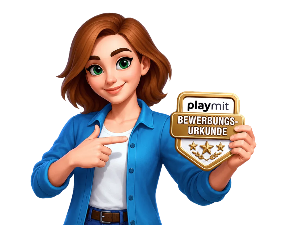 Avatar zeigt stolz eine Playmit-Urkunde